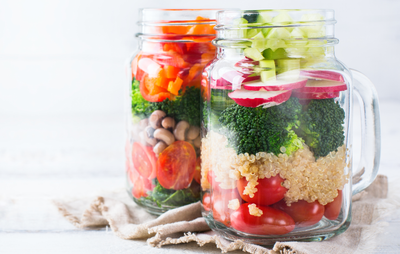 Quinoa and Veggie Mason Jar Salad